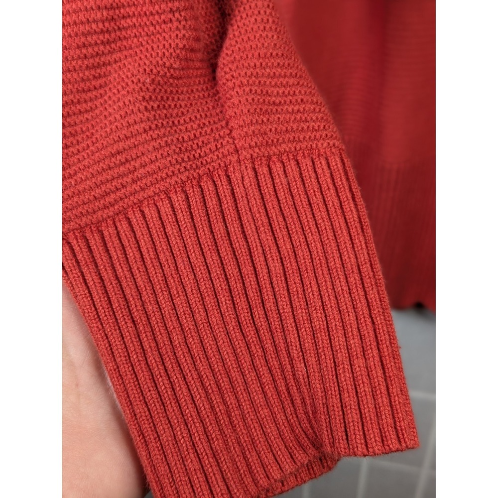 Talbots Women's Knit Turtleneck Top Large Sweater Red/Orange Cotton Blend Cozy - Picture 9 of 13